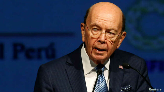 U.S. Commerce Secretary Wilbur Ross delivers a speech during the Americas Business Summit in Lima